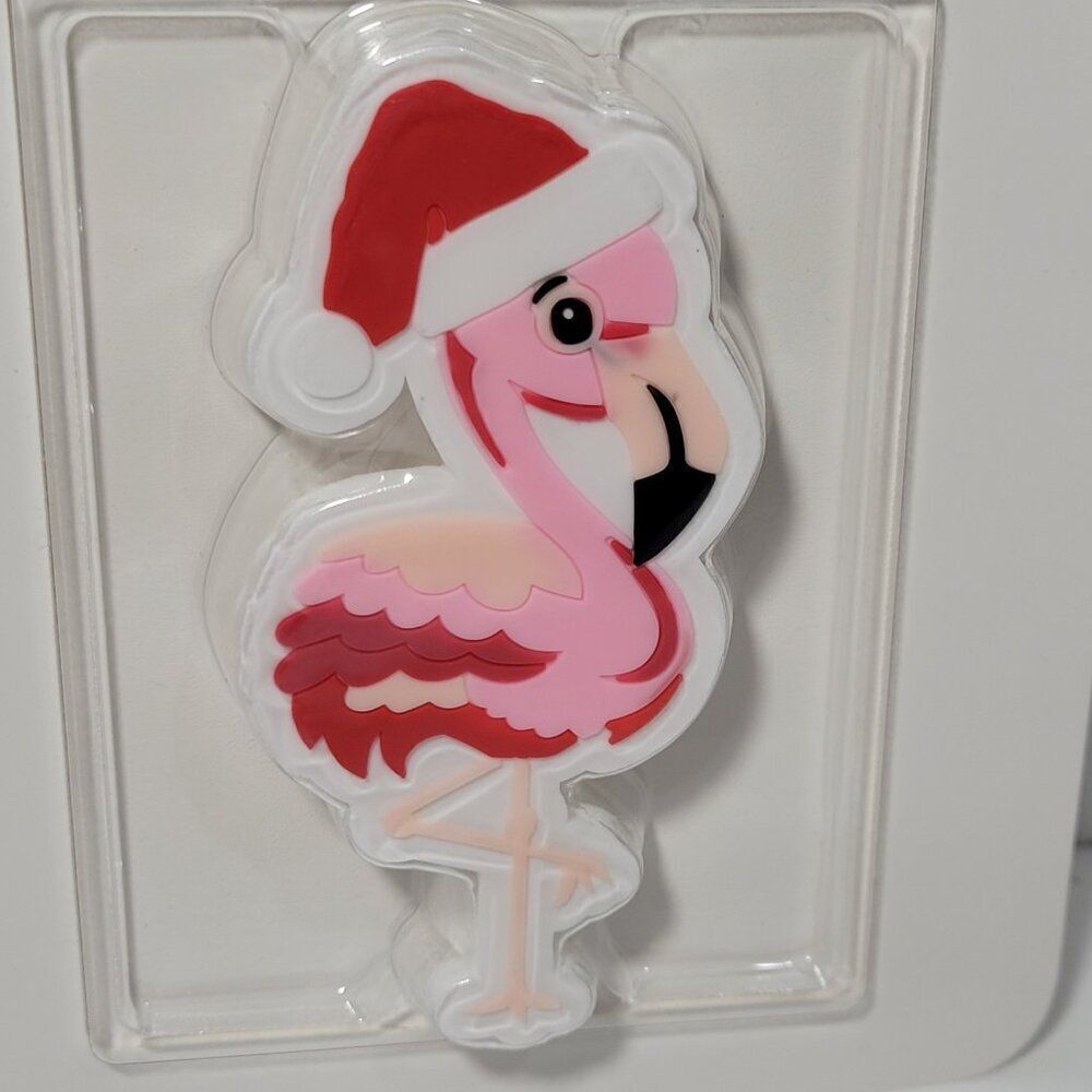 Bogg Bag Bit Holiday Flamingo Santa Hat Decorative Charm Silicone Beach Pool NEW